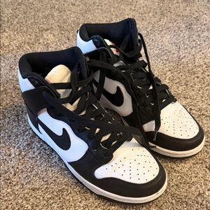 Black and White Nike Dunks Women's High-Top Sneakers